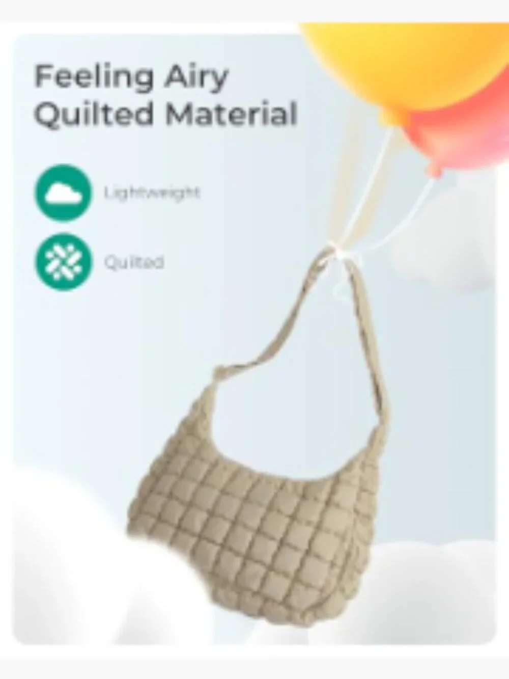 Quilted Crossbody Bag for Women Travel Hobo Shoulder Purse Fits iPad,